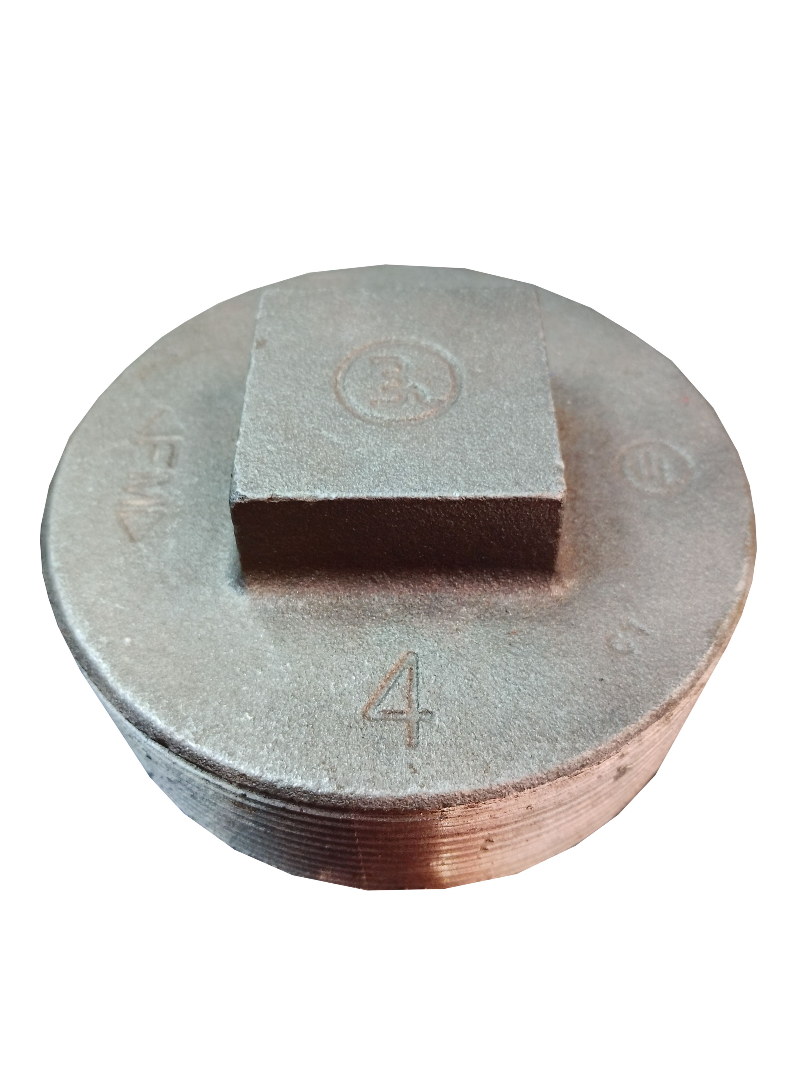 TAPON MACHO ROSCADO DE 4"